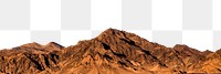 Rugged mountain png border, transparent background