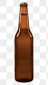 Beer bottle png sticker, drink transparent background