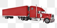 Red truck png sticker, vehicle image, transparent background