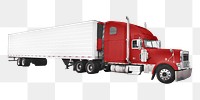 Red truck png sticker, vehicle image, transparent background