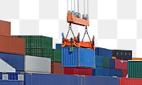 PNG cargo shipping container, collage element, transparent background