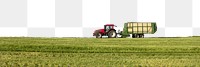 Tractor in field png border, transparent background