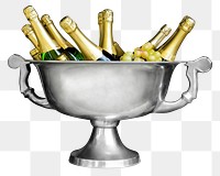 Champagne bucket png sticker, alcoholic beverage image, transparent background