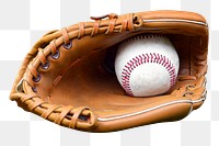 Baseball glove png sticker, sports equipment image, transparent background