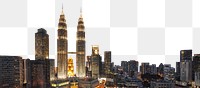 Png skyline border, Kuala Lumpur, transparent background