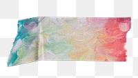 Colorful abstract png painting art sticker, washi tape, transparent background