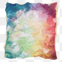 Colorful abstract png painting art sticker, ripped paper, transparent background