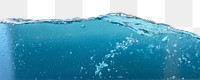 Blue water png border, transparent background