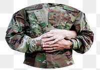 Soldier's hands png sticker, transparent background