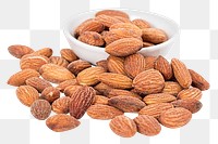 Organic almonds png sticker, healthy snacks image, transparent background