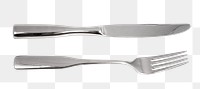 Knife and fork png sticker, kitchen utensils image, transparent background