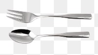 Png fork & spoon sticker, utensil transparent background