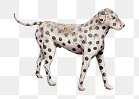 Png Dalmatian dog sticker, vintage illustration, transparent background