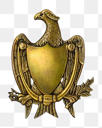 Png eagle door knocker sticker, antique illustration, transparent background