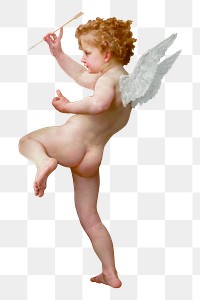 Angel png sticker, vintage illustration, transparent background