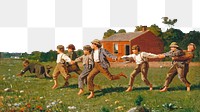 Png Snap the Whip border sticker, Winslow Homer's famous artwork, transparent background remixed by rawpixel 