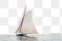 Png Winslow Homer sailboat border, transparent background, remixed by rawpixel.