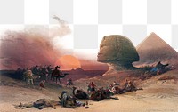 Png David Roberts's Desert of Gizeh border sticker, transparent background remixed by rawpixel 