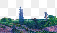 Png Henri-Edmond Cross's nature landscape border sticker, transparent background remixed by rawpixel 