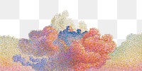 Png Henri-Edmond Cross's Pink Cloud border sticker, transparent background remixed by rawpixel 