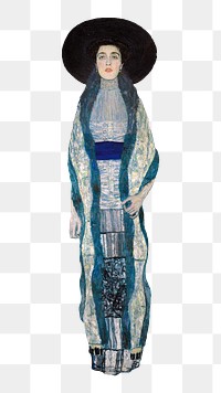 Woman png sticker, Gustav Klimt-inspired artwork, transparent background