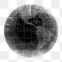 Earth png sticker, hand drawn illustration, transparent background