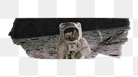 Astronaut png on the moon sticker, washi tape, transparent background