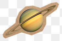 Saturn png sticker, paper border collage element, transparent background