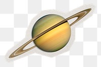 Saturn png sticker, paper border collage element, transparent background