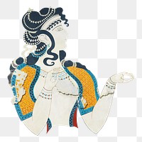 Png Lady in Blue sticker, vintage illustration, transparent background