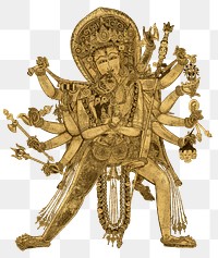 Chakrasamvara sticker png, vintage collage element, transparent background