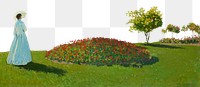 Png Monet's Woman in the Garden border sticker, transparent background remixed by rawpixel 