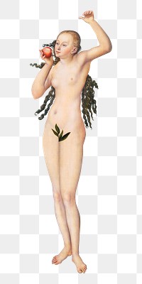 Eve png sticker, vintage artwork, transparent background