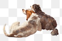 Dog png sticker, vintage artwork, transparent background