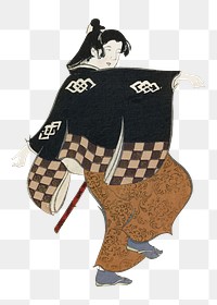 Japanese woman png sticker, vintage artwork, transparent background