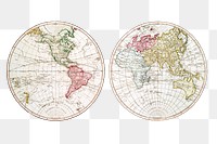 Png globe sticker, hand drawn illustration, transparent background