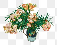 Flower bouquet png sticker, van Gogh-inspired artwork, transparent background, remixed by rawpixel