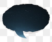 Aesthetic starry sky png sticker, ripped paper speech bubble, transparent background