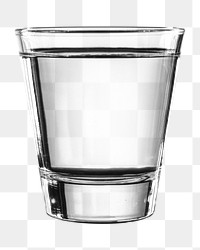 Glass of water png sticker, beverage, drinks image, transparent background