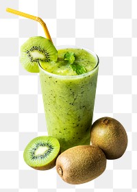 Kiwi smoothie png sticker, healthy drinks image on transparent background