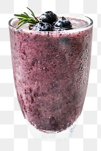 Blueberry smoothie png sticker, healthy drinks image on transparent background