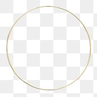 Minimal gold frame png sticker, transparent background