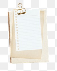 Paper notes png journal sticker, transparent background