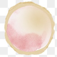 Pink watercolor png stain sticker, ripped paper on transparent background