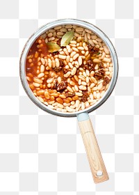 Png white beans in tomato sauce sticker, food transparent background