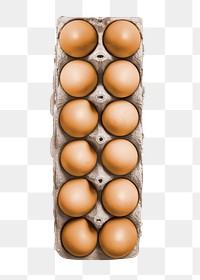 Egg carton png sticker, organic food ingredient image, transparent background