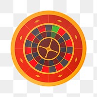 Casino gambling png roulette wheel sticker, transparent background