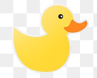 Yellow duck png animal sticker, transparent background