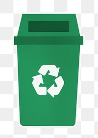 Recycle bin png sticker, transparent background