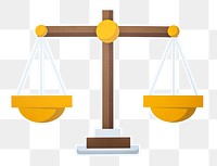 Scales of justice png sticker, transparent background